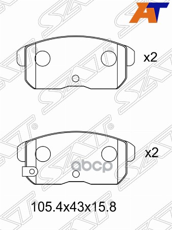 Колодки тормозные (Сзади) Nissan AD 99-08 / Primera 95-08 Sat арт. ST-AY060-NS028