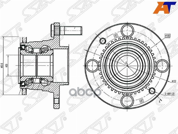 Ступичный узел Mazda Familia 98-08 / 323 85-00 (Справа=Слева/ Сзади) Sat арт. ST-B603-26-15XB