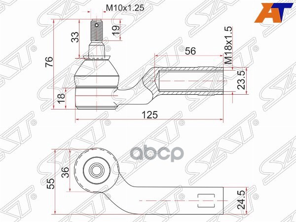 Наконечник рулевой MAZDA 3 03-08/MAZDA 5 05-10 RH Sat арт. ST-BP4L-32-280