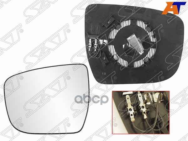 Полотно зеркала Nissan Juke 14-20 / Qashqai 13-22 (Слева/ Обогрев) Sat арт. ST-DT66-940G-2