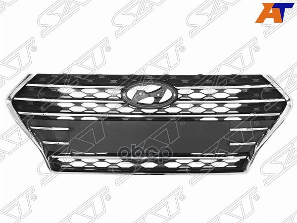 Решетка радиатора Hyundai Solaris 17-20 / Accent 17-22 (с хром молдингом) Sat арт. ST-HNS2-093-A0