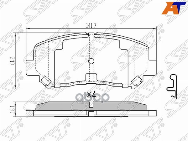 Колодки тормозные (Спереди) Mazda CX-5 11-21 Sat арт. ST-KDY9-33-28Z