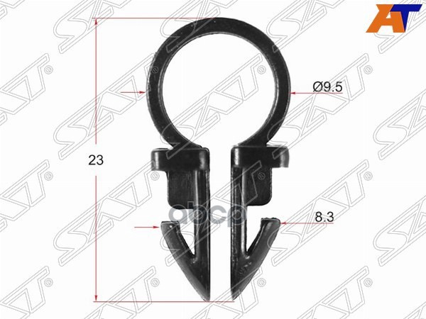 Клипса трубки эл. проводки d=9,5 (Продажа по 10шт) Sat арт. ST-M11426