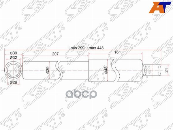 Амортизатор Задний Mmc Canter 87- Fe1#/Fe3#/Fe425/Fb# Lh=Rh Sat арт. ST-MB161496