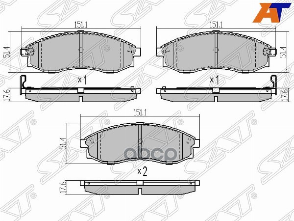 Колодки тормозные дисковые перед Sat арт. STMR527550