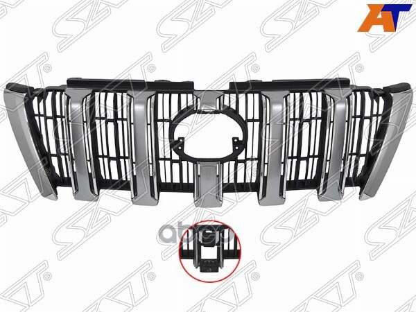Решетка радиатора Toyota Land Cruiser Prado (J150) 13-17 (Комплектация под камеру) Sat арт. ST-TY150-093-D0