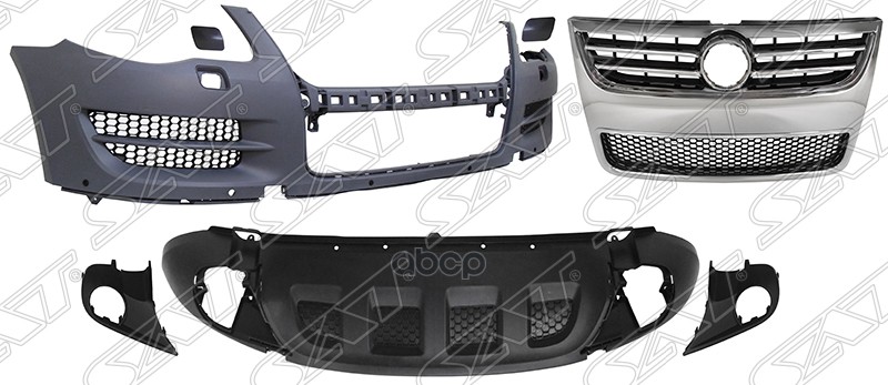 Бампер Передний Volkswagen Touareg 06-10 (Под Омыватели Фар/ Под Птф/ Под Сонары(Парктроники)/ С Отв Sat арт. ST-VW61-000-0