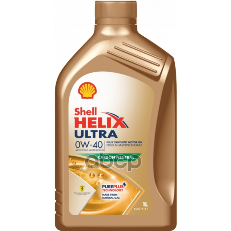 Shell Масло моторное SHELL HELIX ULTRA 0W-40 1л 550065926