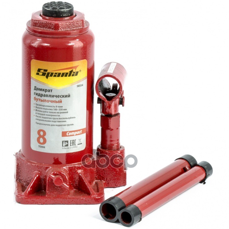Домкрат Бутылочный 8 Т, Высота Подхвата 180 Мм, Высота Подъма 350 Мм, Compact Sparta арт. 50334