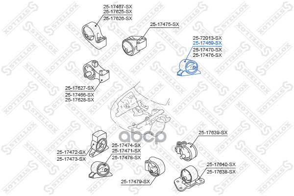 Подушка Двигателя Задняя Mitsubishi Carisma Da 1995-2003 2517469Sx Stellox арт. 2517469SX