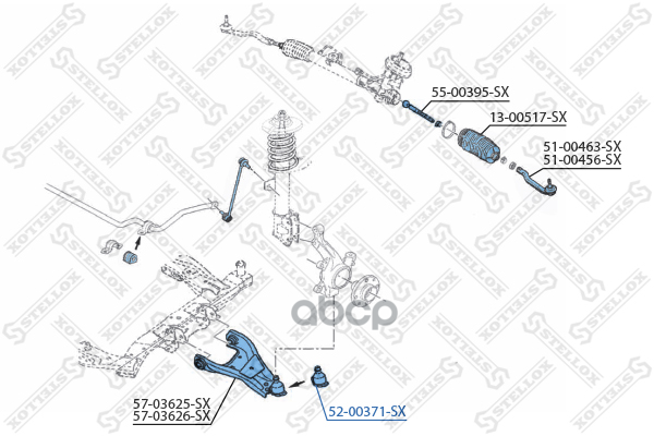 Опора шаровая Dacia Duster 10> Stellox арт. 5200371SX