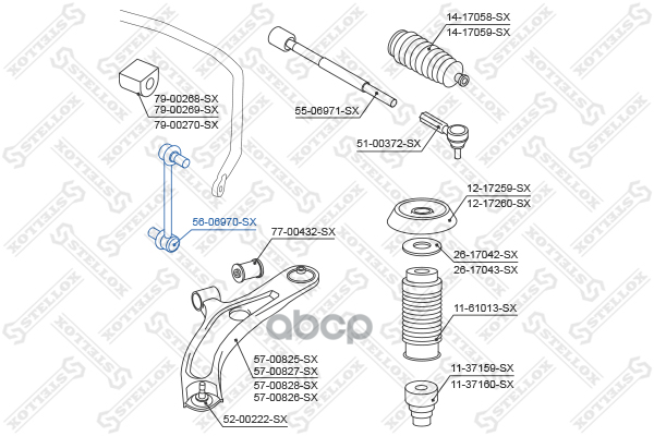 Тяга стабилизатора переднего Suzuki Swift 1.3/1.5/1.3DDiS 05> Stellox арт. 5606970SX