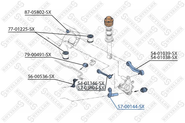 Рычаг Задней Подвески Нижний Bmw E39/E60/E61 95/E38/E65/E66 94 5700144Sx Stellox арт. 5700144SX