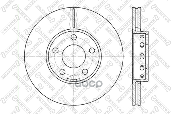 Диск тормозной передний 10 отв. Audi 100/A4/A6, VW Passat all 90 Stellox арт. 60204743VSX