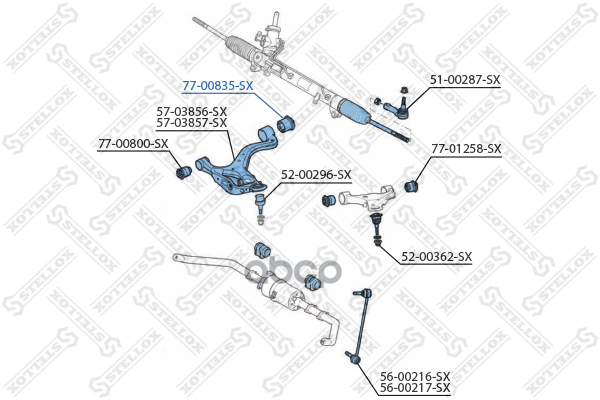 сайлентблок рычага нижнего задний R 7700835SX Stellox арт. 7700835SX