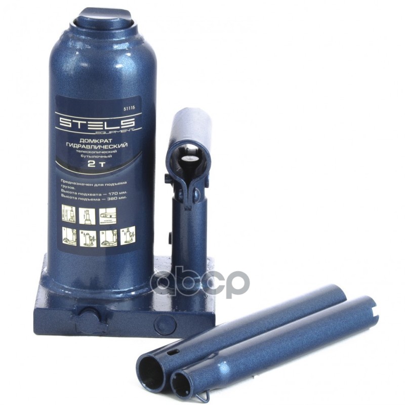 Домкрат Гидравлический Бутылочный Телескопический, 2 Т, H Подъема 170-380 Мм Stels 51115 Stels арт. 51115