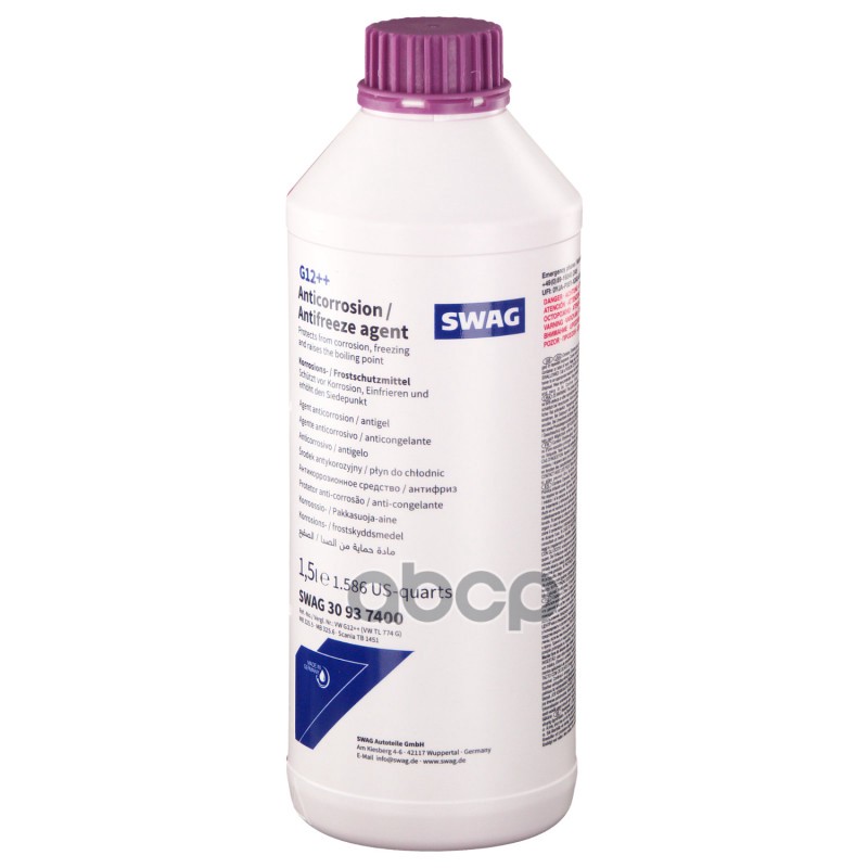 Антифриз G12++ 1,5l 30937400 Swag арт. 30937400