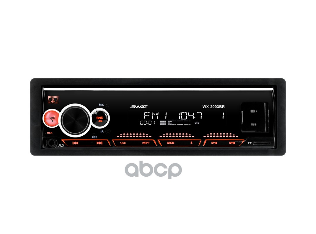 Автомагнитола Swat Wx-2003Br, 1 Din Медиа Ресивер 4Х50 Вт, Mp3, Usb, Sd, Bt Красн. Подсветка Swat арт. SWAT WX-2003BR