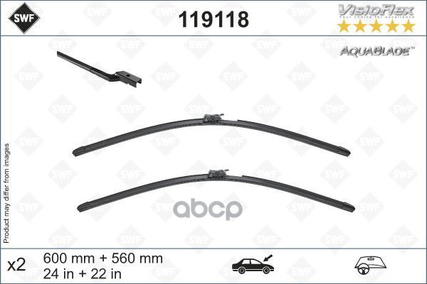 Щетки Стеклоочистителя Aquablade С Подогревом 600+560Мм | Перед | Swf арт. 119118