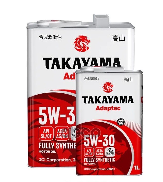 TAKAYAMA Масло моторное синтетическое Adaptec 5W30 SL/CF, A3/B4 (металл) 4+1л