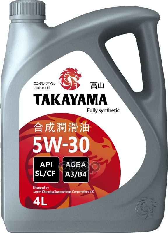 TAKAYAMA Масло Моторное Takayama Sae 5W-30 Api Sl/Сf Пластик Синтетика 4Л 605522