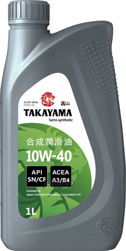 TAKAYAMA Масло моторное Takayama 10W-40 A3/B4 SN/CF 1л 605524