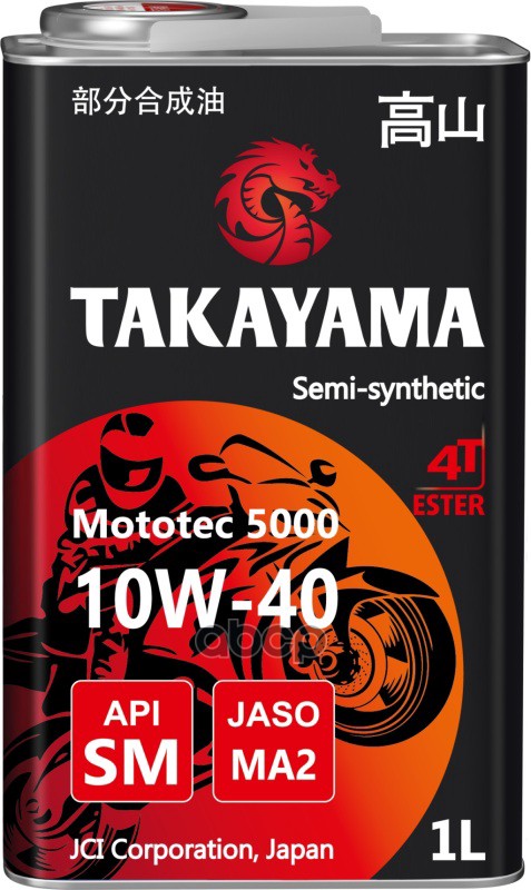1 Л. Takayama Mototec 5000 4T 10W-40 (Ж.б) Takayama 605573 TAKAYAMA арт. 605573