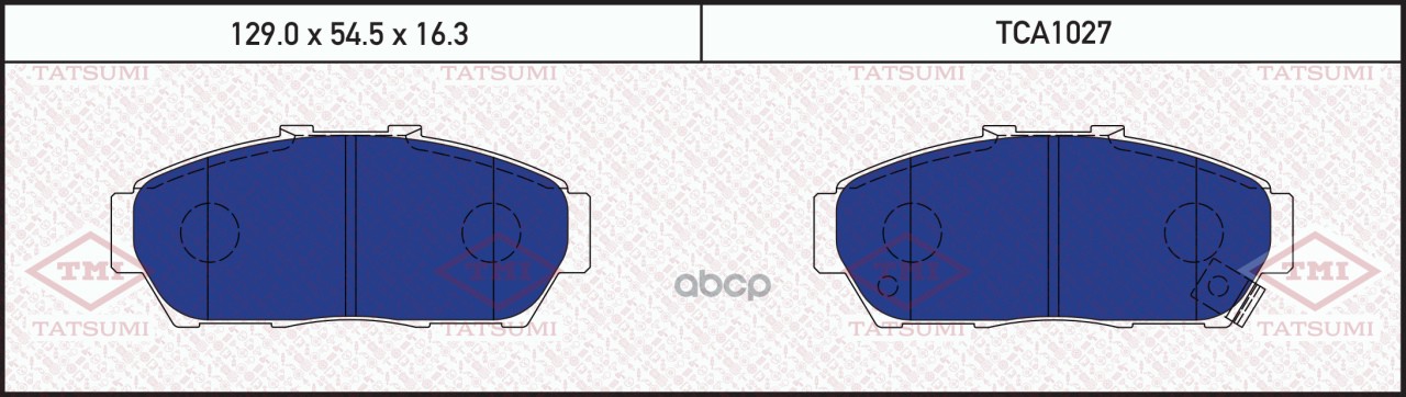 Колодки тормозные дисковые передние HONDA Integra 93- TCA1027 TATSUMI арт. TCA1027