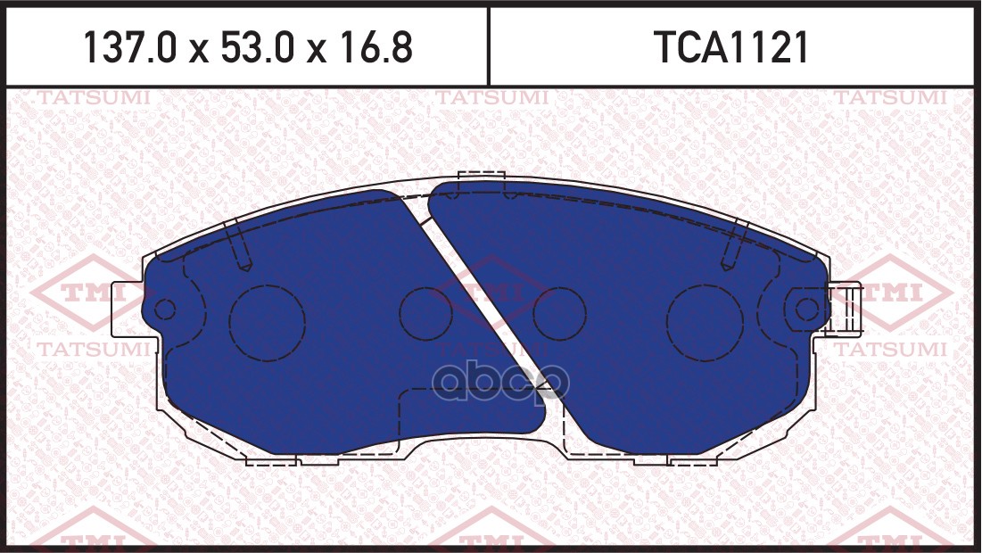 Колодки тормозные дисковые передние NISSAN Juke/Teana/Tiida 03- TCA1121 TATSUMI арт. TCA1121