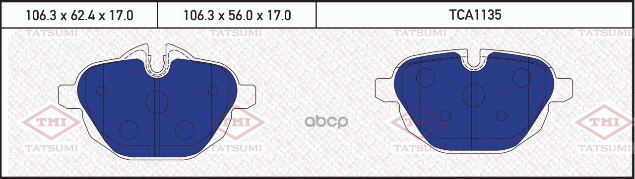 Колодки тормозные дисковые задние TATSUMI арт. TCA1135
