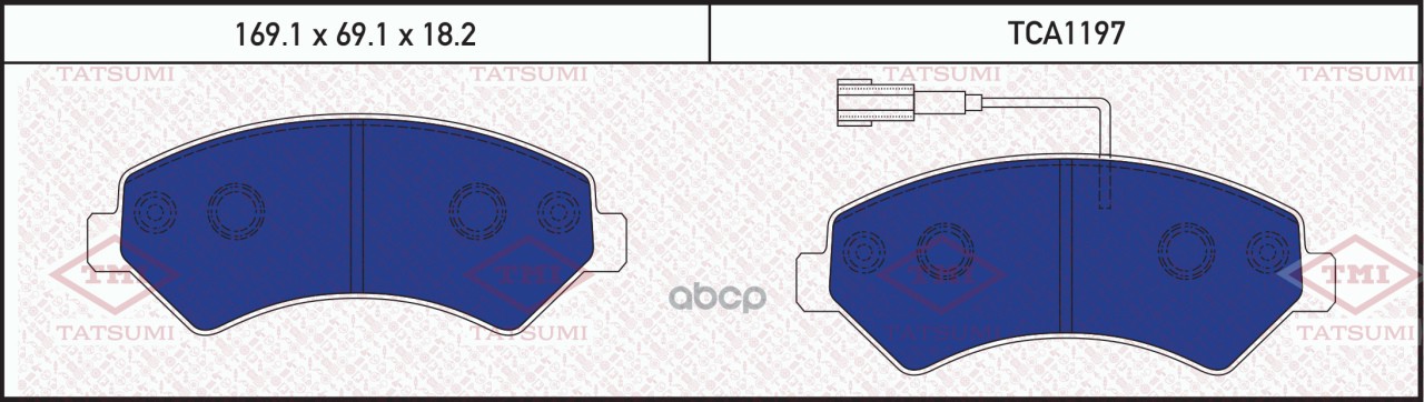 Колодки тормозные дисковые передние CITROEN Jumper 06-PEUGEOT Boxer 06-FIAT Ducato 07- TCA1197 TATSUMI арт. TCA1197