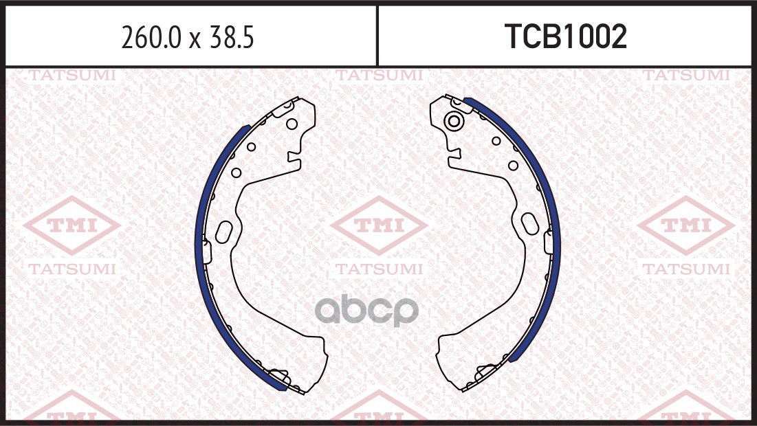 Колодки тормозные барабанные TATSUMI арт. TCB1002