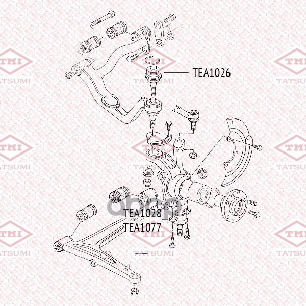 Опора шаровая верхняя L/R VW Transporter 90- TEA1026 TATSUMI арт. TEA1026