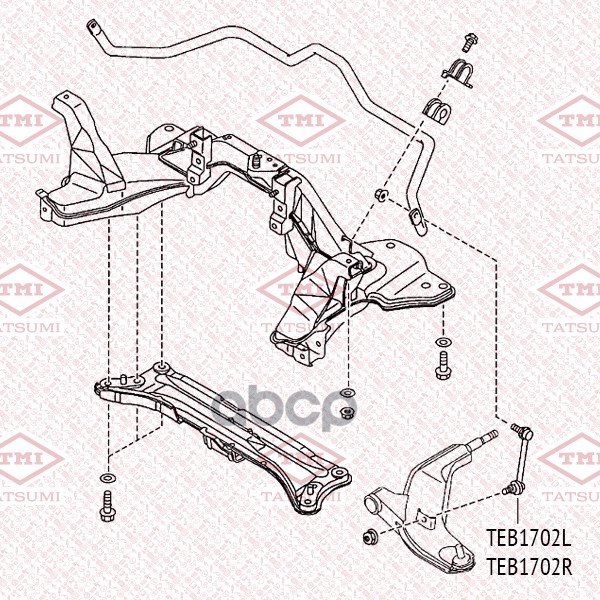 Тяга стабилизатора передняя R TATSUMI арт. TEB1702R
