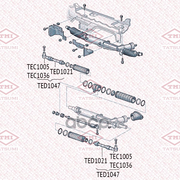 Наконечник рулевой тяги L/R AUDI A4/A6/A8/Allroad 95-SKODA Superb 01-VW Passat 96- TEC1036 TATSUMI арт. TEC1036