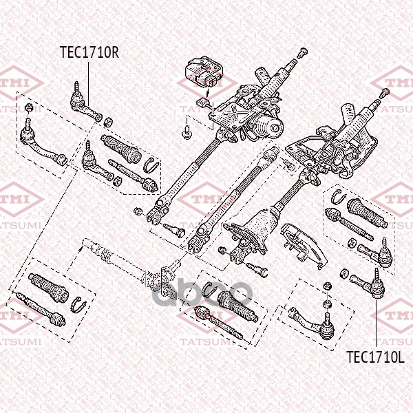 Наконечник рулевой тяги L RENAULT Clio/Megane/Scenic/Kangoo 96-NISSAN Micra 99- TEC1710L TATSUMI арт. TEC1710L