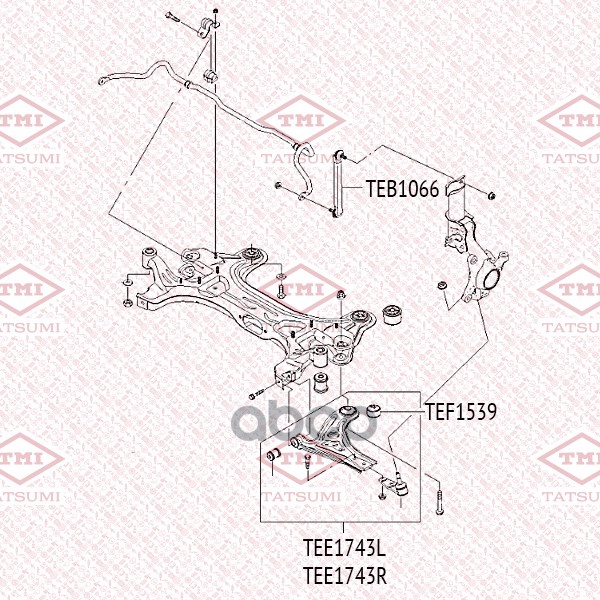 Рычаг передней подвески нижний L TATSUMI арт. TEE1743L