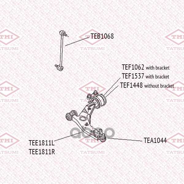 Рычаг передней подвески нижний R MAZDA 3/5 03-> TATSUMI TEE1811R TATSUMI арт. TEE1811R