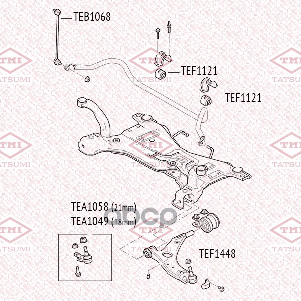 Втулка стабилизатора переднего TATSUMI арт. TEF1121