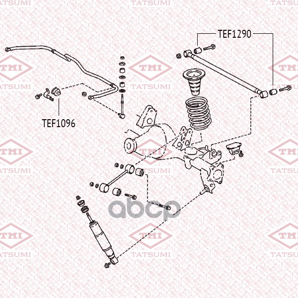 Сайлентблок Заднего Поперечного Рычага Toyota 4Runner/Land Cruiser Prado/Hilux Surf 02-Lexus Gx 09- Tef1290 TATSUMI арт. TEF1290