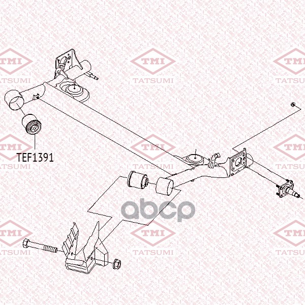 Сайлентблок задней балки CHEVROLET Aveo -08 TEF1391 TATSUMI арт. TEF1391