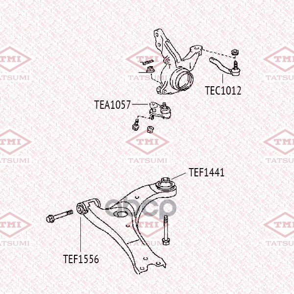 Сайлентблок переднего рычага задний TATSUMI арт. TEF1441