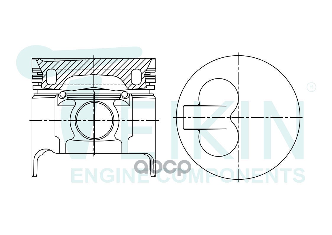 Поршень (к-т 4 шт с охлаждением) MAZDA BONGO/NISSAN VANETTE R2 93- TEIKIN арт. 42674AG STD