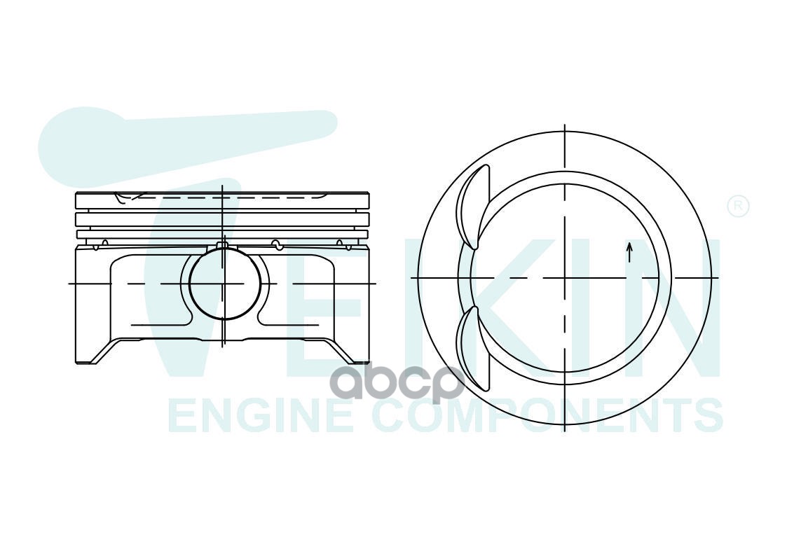 Поршень (STD/ к-т 4 шт) Mitsubishi Lancer 07-17 / Outlander 05-22 4B12 TEIKIN арт. 43694 STD