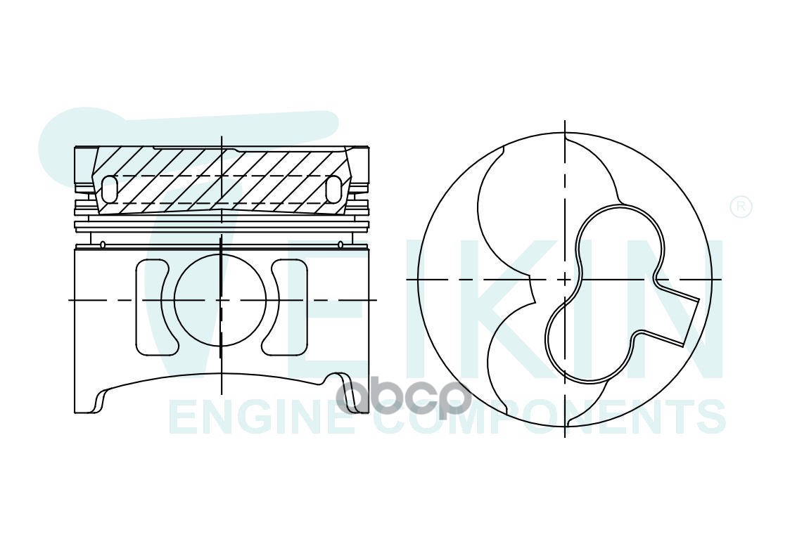 Поршень (к-т 4 шт с охлаждением) STD NISSAN TERRANO/DATSUN TD27T 93- TEIKIN арт. 44621AG STD