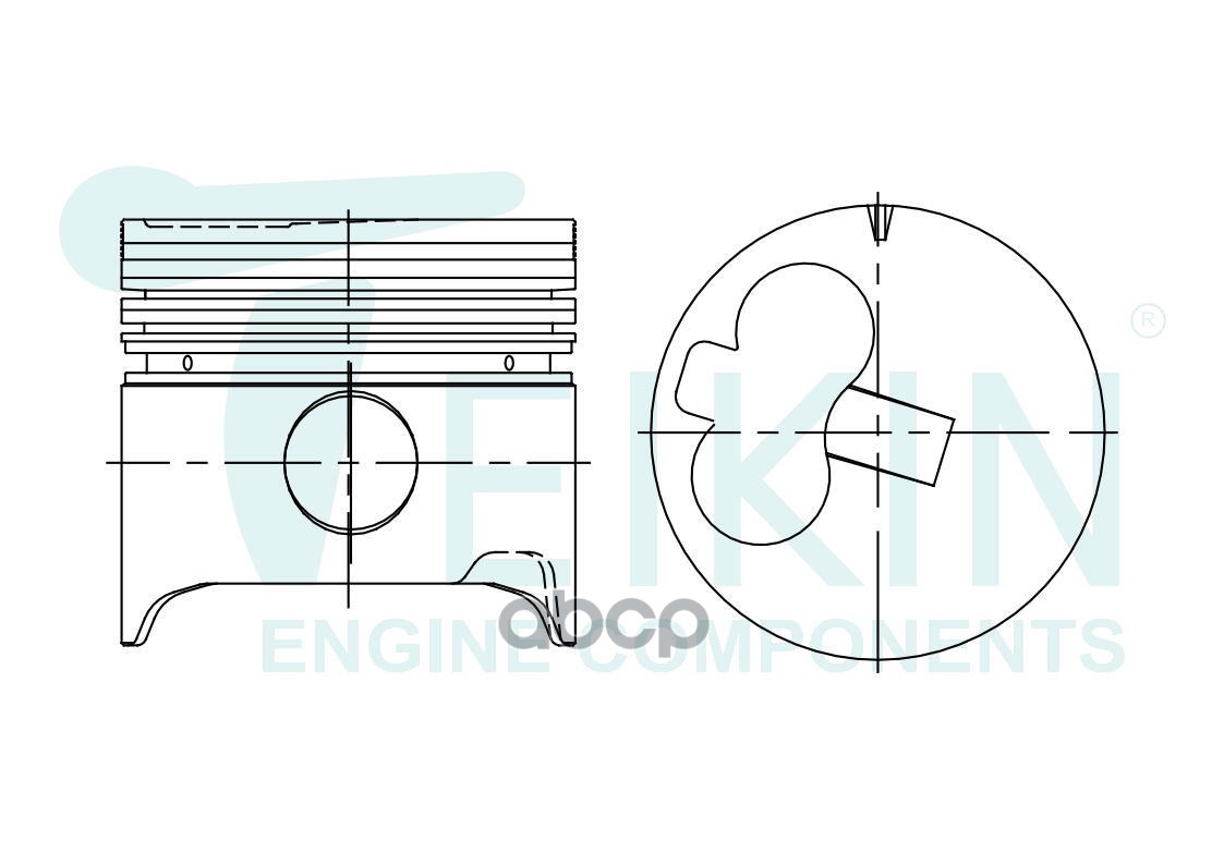 Поршень (0.5/ к-т 4 шт с охлаждением) Toyota Crown 83-99 / Hiace 82-89 2L;2LT TEIKIN арт. 46240A 050