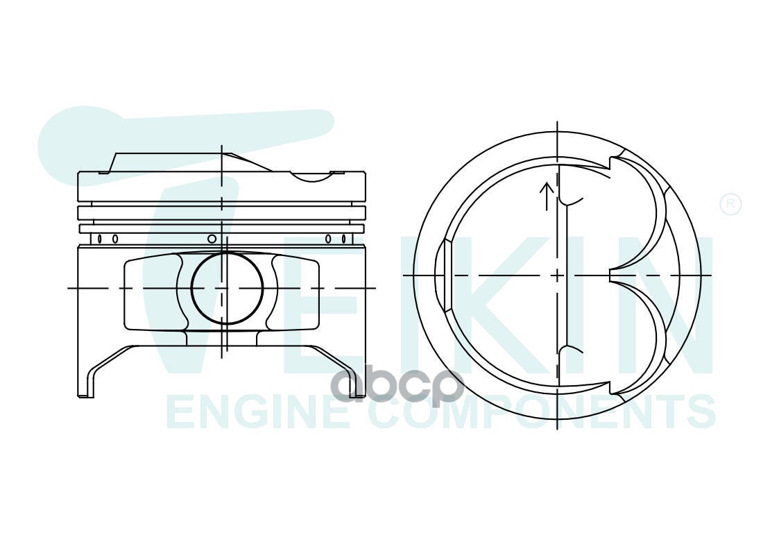 Поршень (0.5/ к-т 4 шт) Toyota Corolla (E100,E110) 91-02 / Corolla II 94-99 4EFE TEIKIN арт. 46346 050