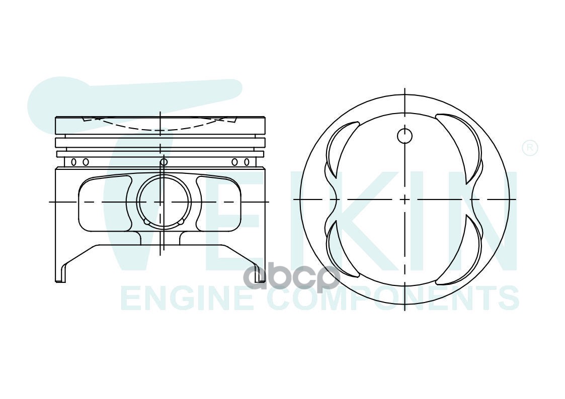 Поршень (STD/ к-т 4 шт) Toyota Avensis (T220) 97-03 / Caldina 92-02 3SFE TEIKIN арт. 46621 STD