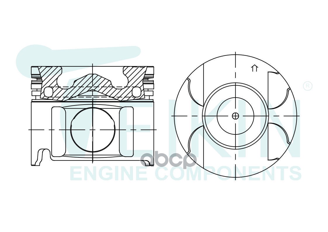 Поршень Toyota Hilux Pick Up 08-15 / Land Cruiser Prado 99-17 1KDFTV TEIKIN арт. 46675AG STD