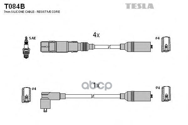 Комплект Проводов Vw Passat 1.6I Aek 94-98 TESLA арт. T084B